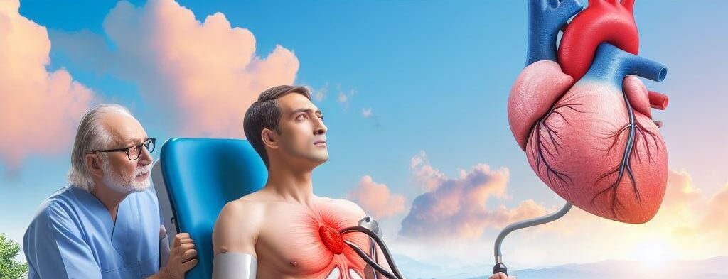 A Man and His Doctor are Contemplating Common Post Operative Challenges and Navigating the Recovery Journey