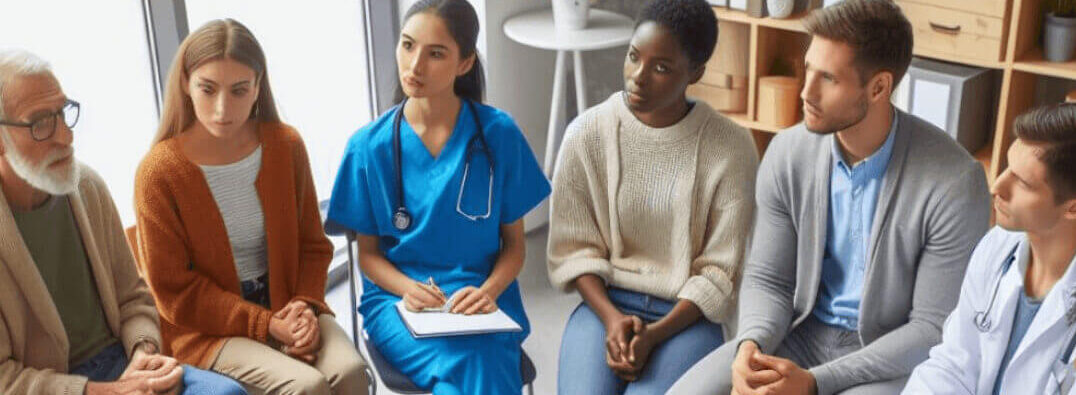 A Cabg Surgery Support Group Sitting Around in a Circle Having a Discussion