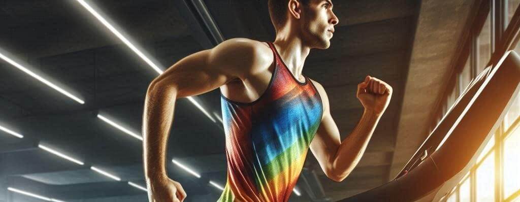 A person running on a treadmill in a gym